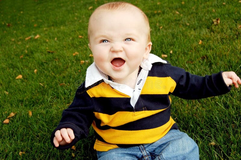 Baby Laughing in the Fall