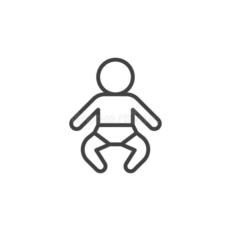Baby line icon, outline vector sign, linear style pictogram isolated on white. royalty free illustration