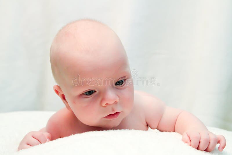 Baby Looks into the Camera Lens Stock Image Image of cute, healthy 163540017