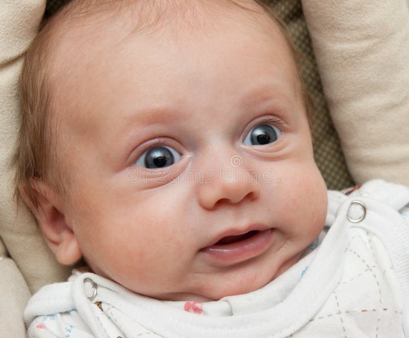 Baby Making A Funny Surprised Face Royalty Free Stock