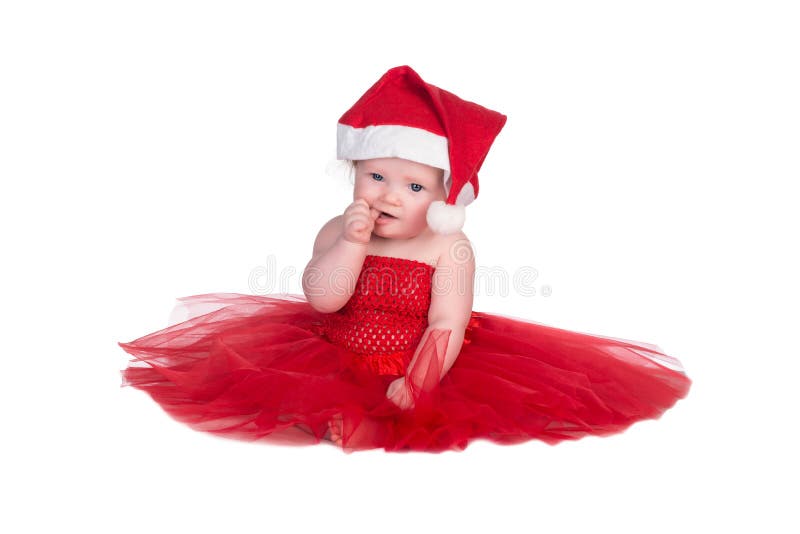 buurman Afleiding Deens Baby met rode kleding stock afbeelding. Image of studio - 36071329