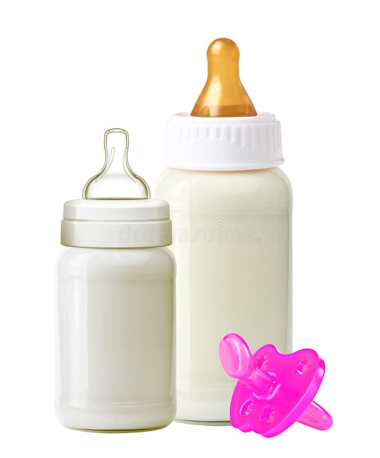 Baby milk bottle and dummy stock photo. Image of dummy 33574064