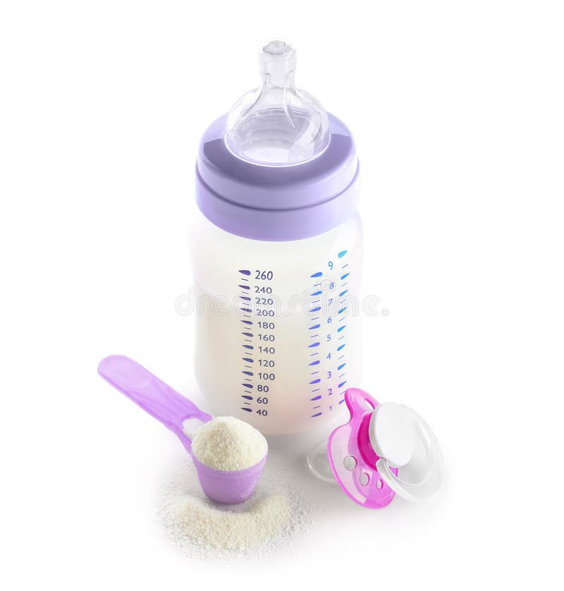Baby Milk Formula and Pacifier on Background Stock Image Image of