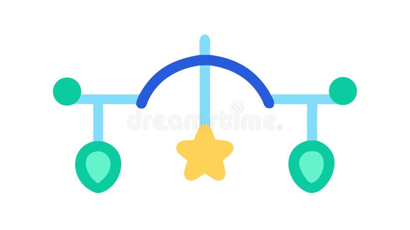 Baby mobile icon crib toy for infant entertainment, vector design Generative AI stock illustration