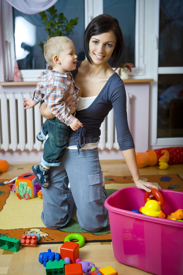 Baby with mummy during playing royalty free stock photos Baby with mummy during playing royalty free stock photos