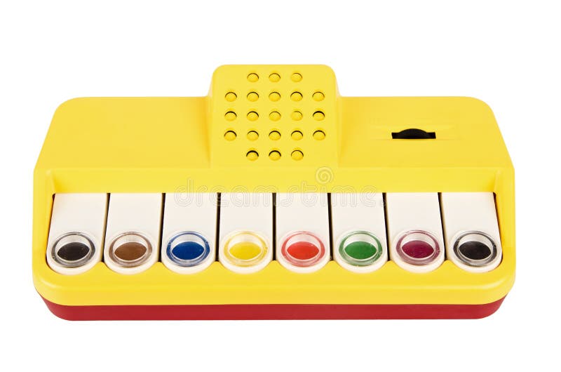 Baby Musical Toy 80s of the 20th century, isolated. Colorful musical notes stock images, royalty-free photos and pictures