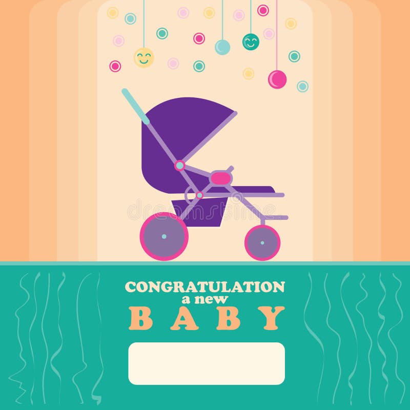 Baby New Born Greeting Card Stroller Stock Illustration - Illustration of daughter, funny: 55820441 Baby New Born Greeting Card Stroller Stock Illustration - Illustration of daughter, funny: 55820441
