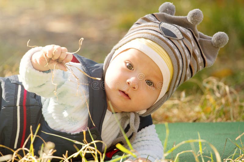 Baby Outdoors stock photo. Image of childhood, asian 38192814