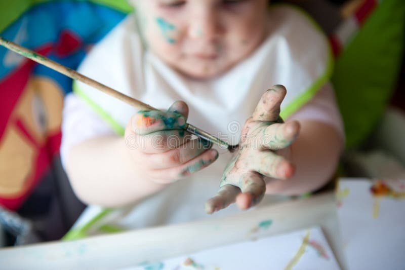Baby painting stock photo. Image of child, color, lovely - 23130876