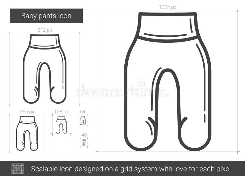 Baby boy pants line icon stock vector. Illustration of clothing 171746884