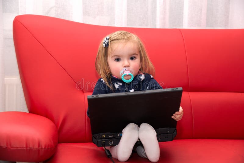 Baby pc stock image. Image of person, game, electronics 53894397