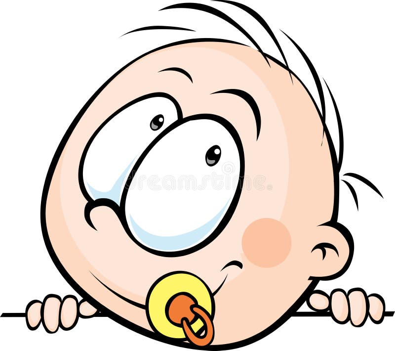 Download Baby Peeking From Behind A White Surface - Vector Stock ...