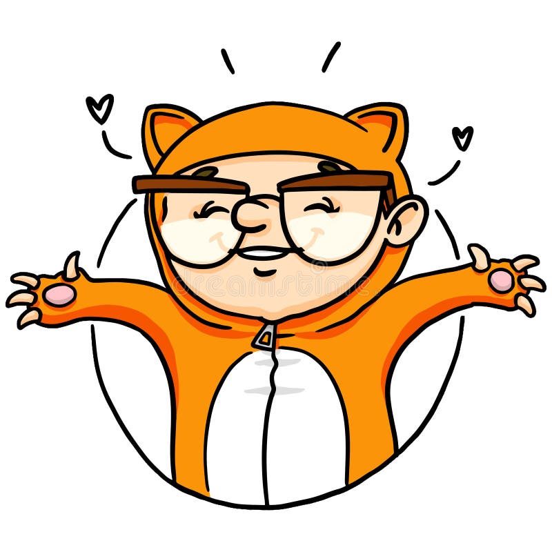 Baby in pet costume hug. Cute children`s illustration for poster stock illustration Baby in pet costume hug. Cute children`s illustration for poster stock illustration