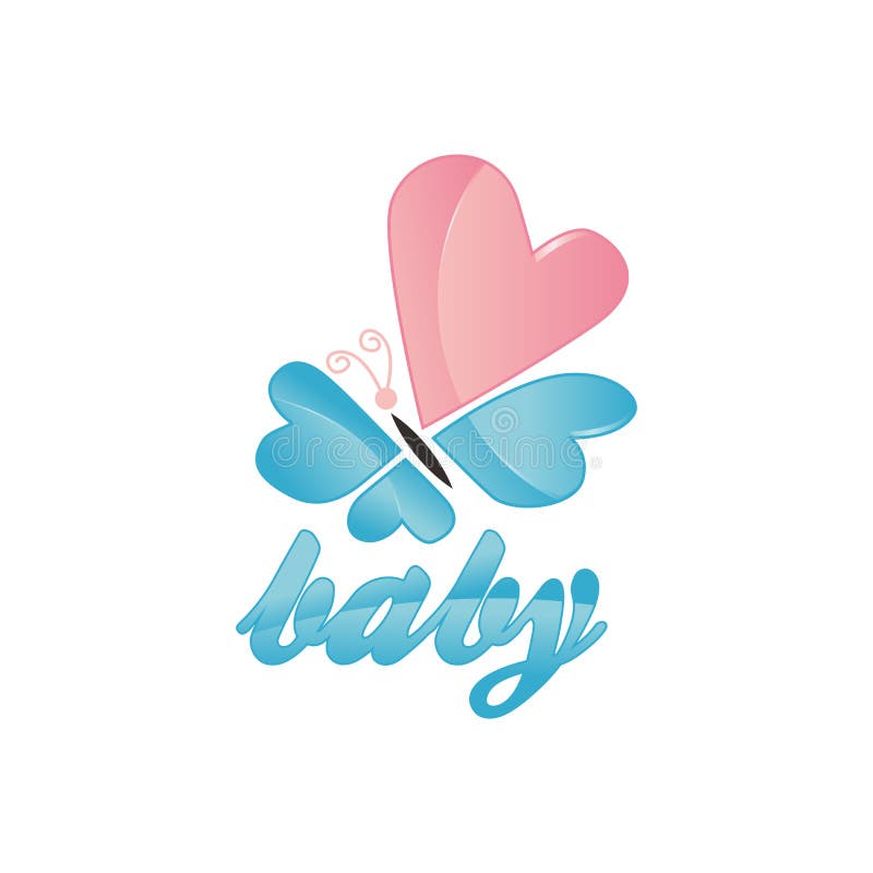 Baby Pink Butterfly Logo Vector Stock Vector - Illustration of pattern ...