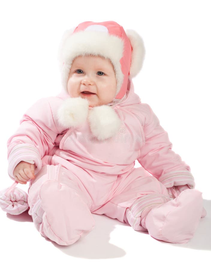 Baby in Pink Winter Clothes Stock Photo Image of beauty, portrait