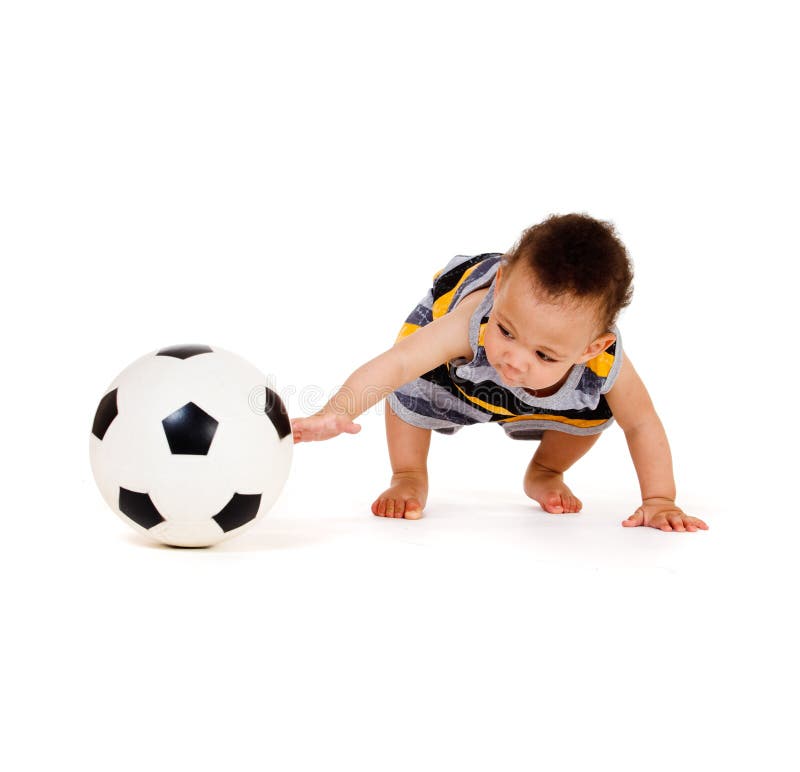 Baby holding ball stock photo. Image of cool, cheerful 19885598