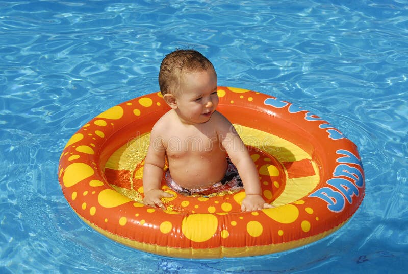 Baby in the pool stock photo. Image of baby, life, laughing - 8227734