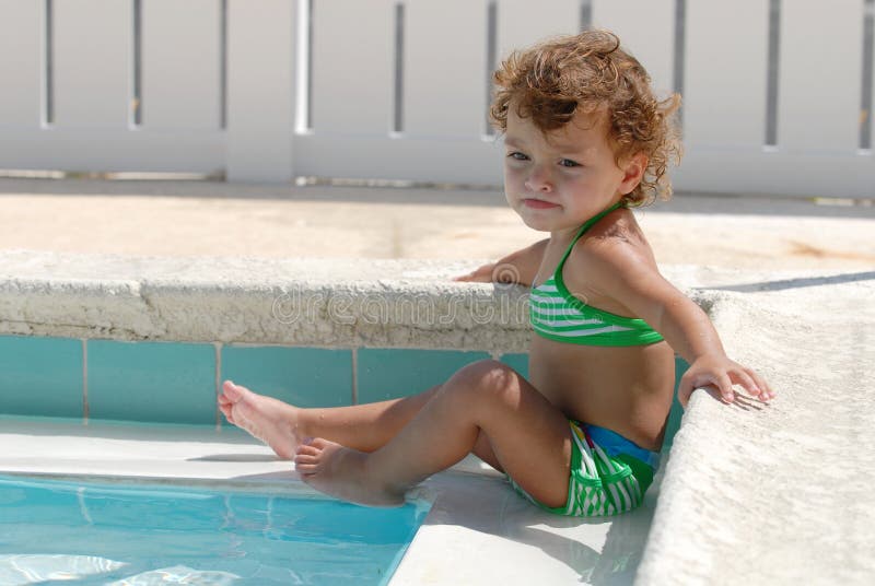 Baby at poolside