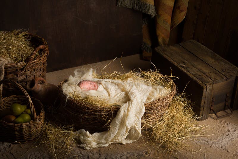Baby - pop in geboorte van Christusscène