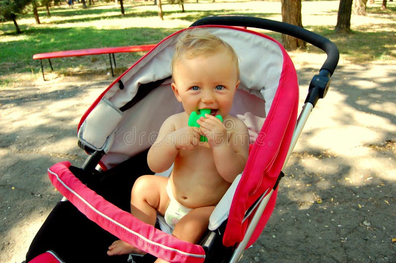 Baby in pushchair