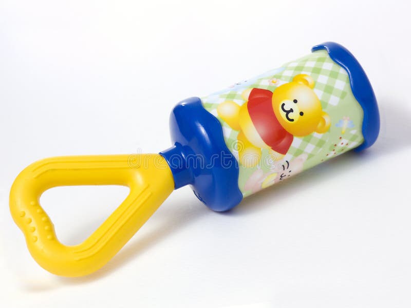 Baby rattle happy bear royalty free stock images