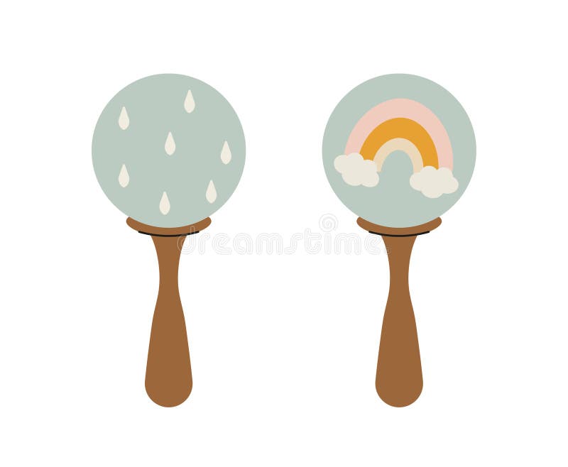 Baby rattles in scandinavian style concept royalty free illustration