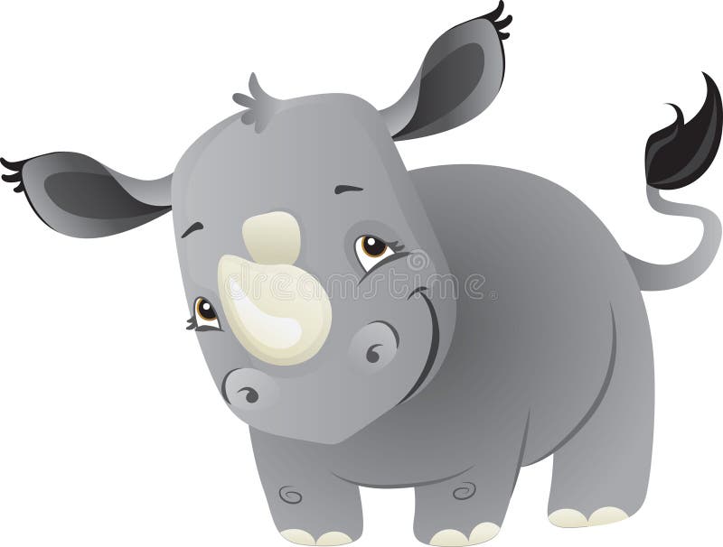 Download Baby rhino stock vector. Illustration of bicornis, black ...