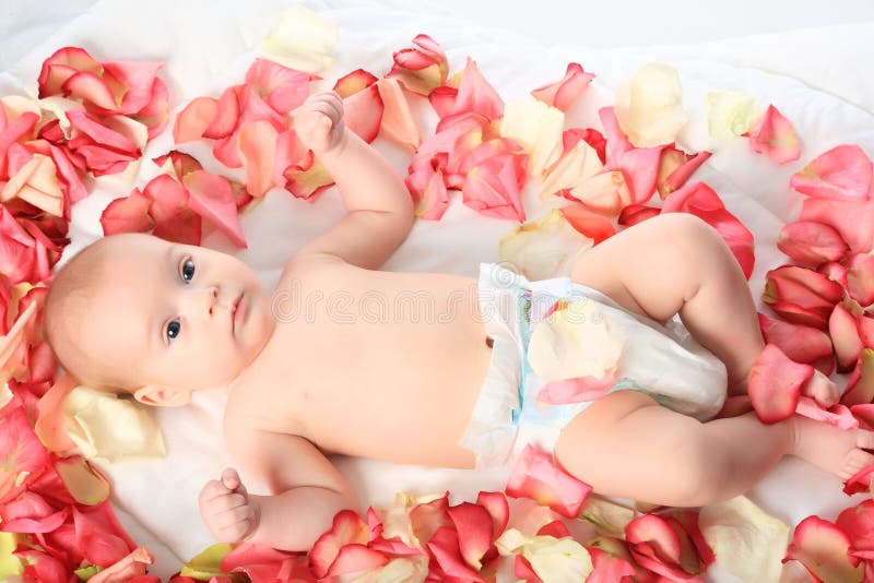 Baby in roses