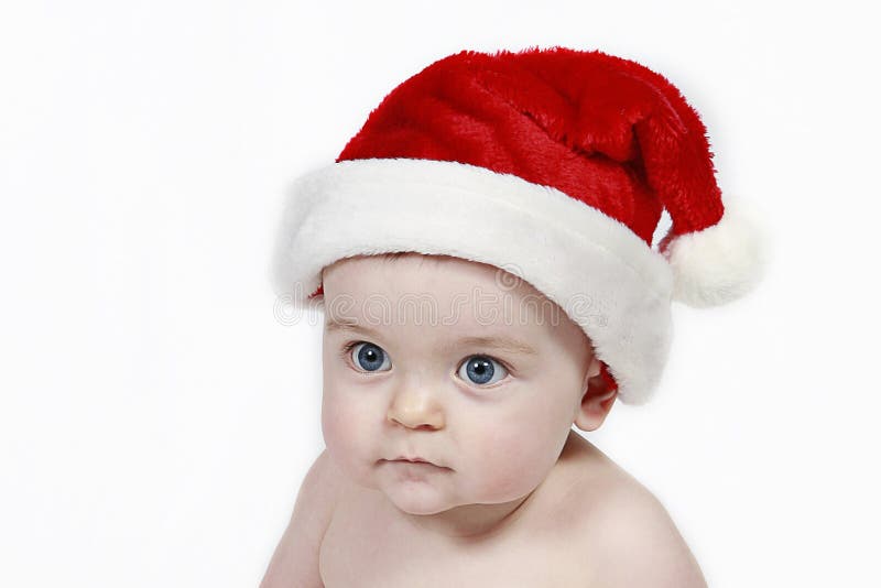 Baby in Santa Claus hat