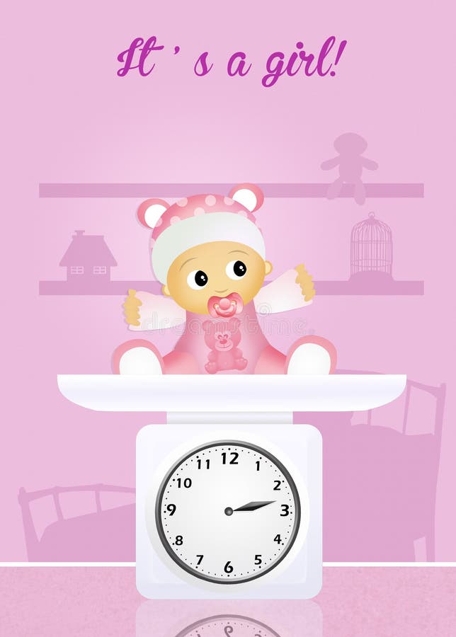 Baby scales stock illustration. Illustration of birth - 52138497