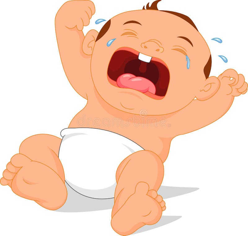 Vector illustration of baby crying cartoon. Vector illustration of baby crying cartoon