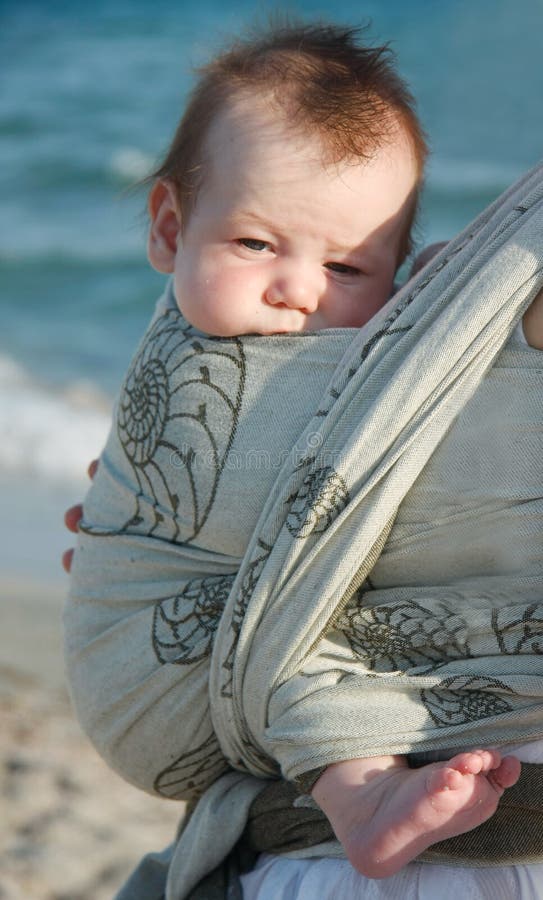 Baby on sea background