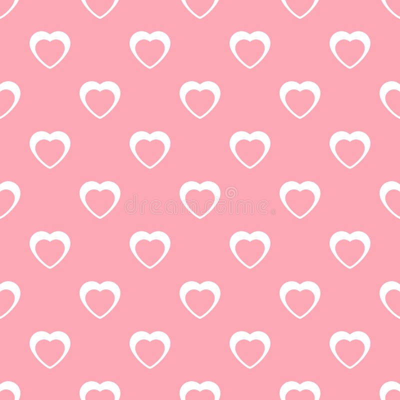 Baby Seamless Pattern with Hearts on Pink Background Stock Vector