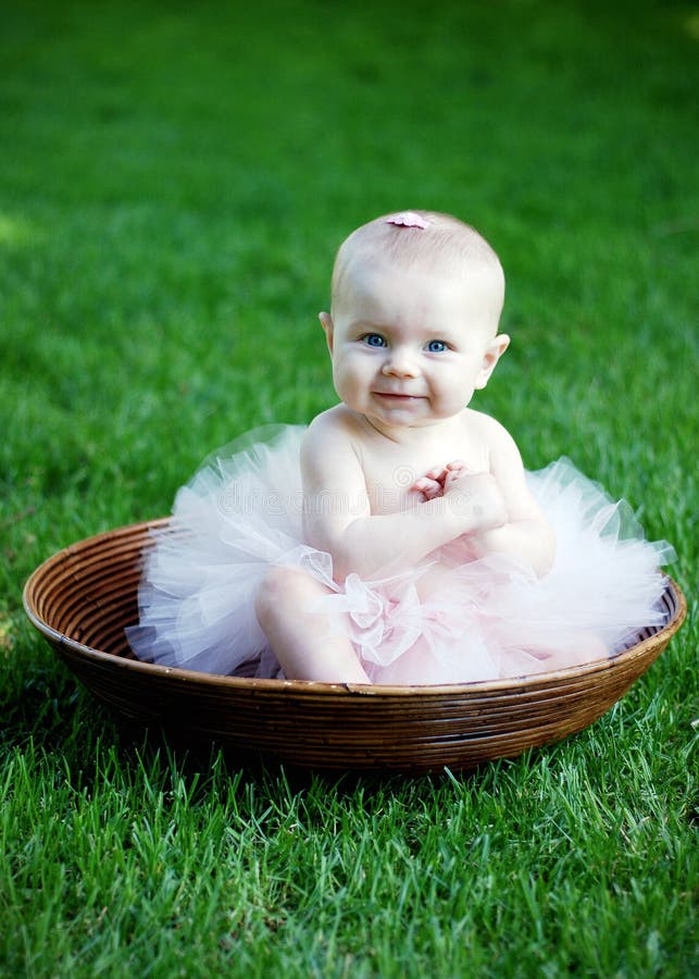 Baby Seated With Tutu - vertical