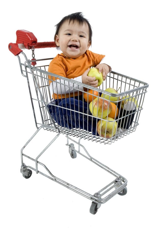 Baby in a shopping cart