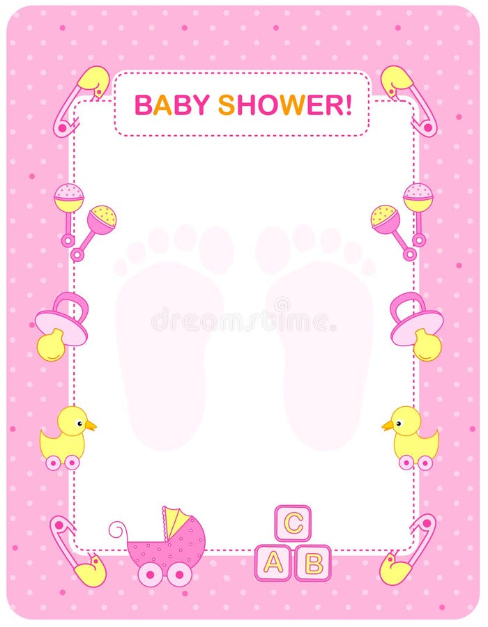 Baby shower card for girls stock vector. Illustration of beauty - 21630027
