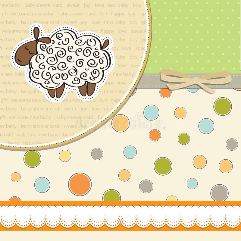 Baby Shower Card with Sheep Stock Illustration Illustration of lambs