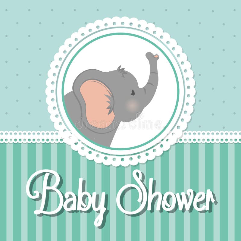 Baby Shower. Elephant. Pastel Design. Vector Graphic Stock Vector -  Illustration of birth, cartoon: 73175773