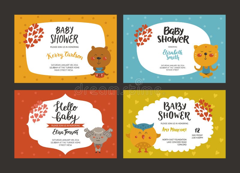 Hello Baby, Vector Lettering, Baby Shower Card Template Royalty