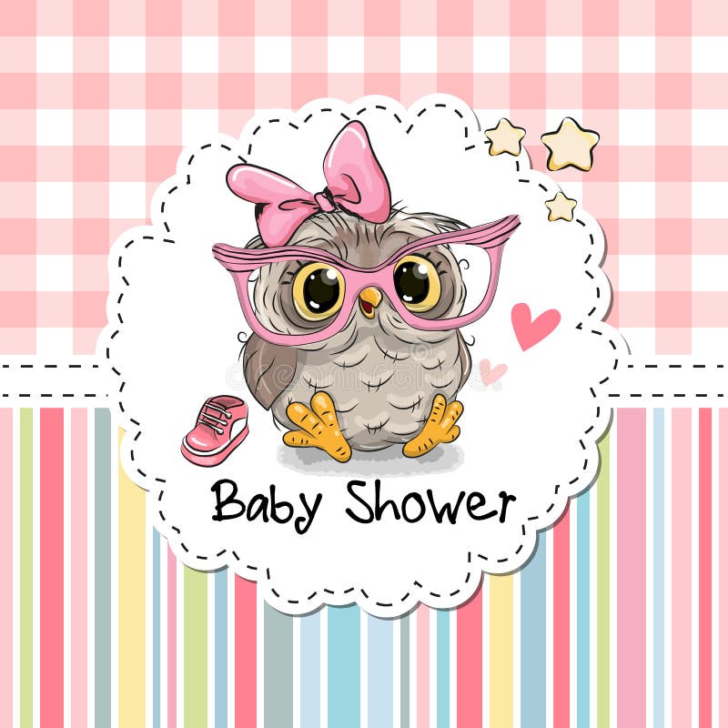 Baby Shower Greeting Card with Owl stock illustration Baby Shower Greeting Card with Owl stock illustration