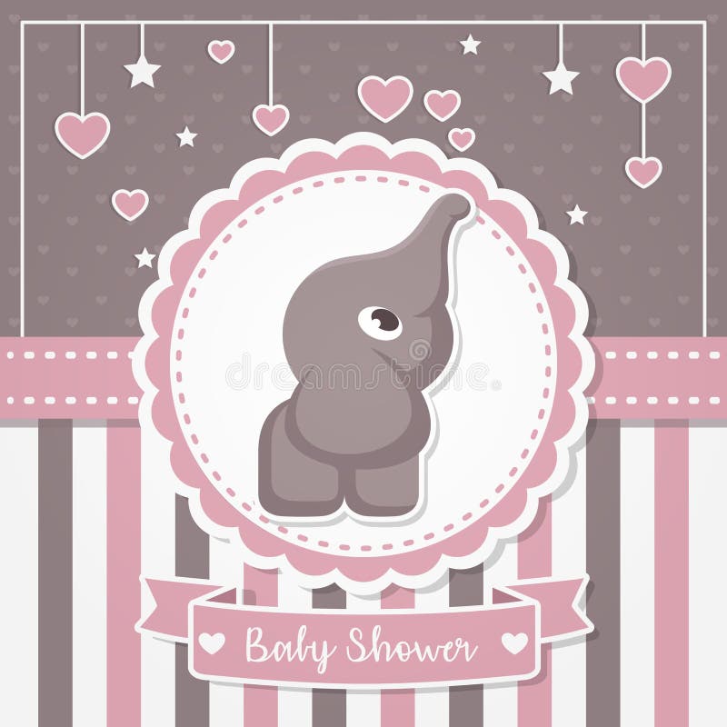 Baby Shower Postcard Vector Design Stock Illustration Illustration of