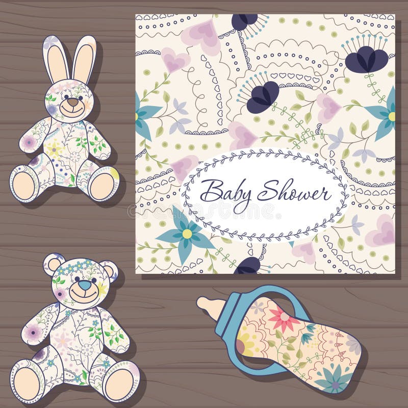 Baby Shower Wooden Background Stock Illustrations 474 Baby Shower Wooden Background Stock