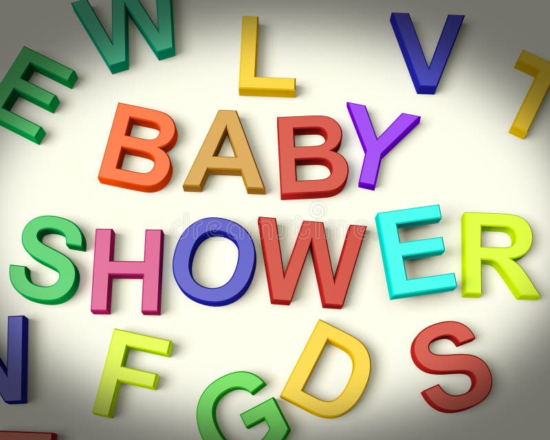 Baby Shower Written In Multicolored Letters