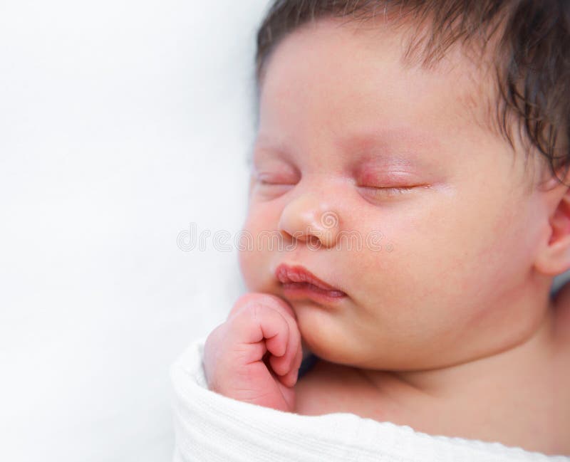 Newborn Baby with Pacifier Sleeping Stock Photo Image of candid