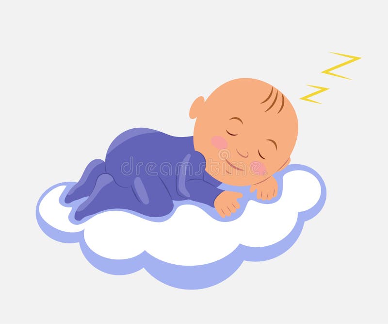 Baby Sleeping On Cloud Stock Vector Image 63038121