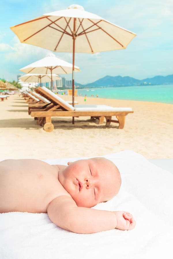 Man sleeping on a sunbed. stock photo. Image of outside 45206412