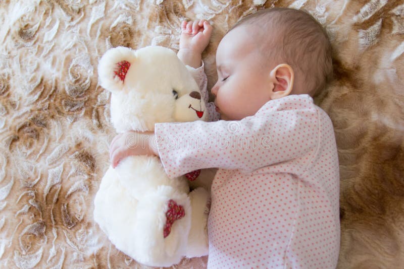 Is Sleeping With A Teddy Bear Haram Baby Sleeping with Teddy Bear Stock Photo - Image of sleep, infant