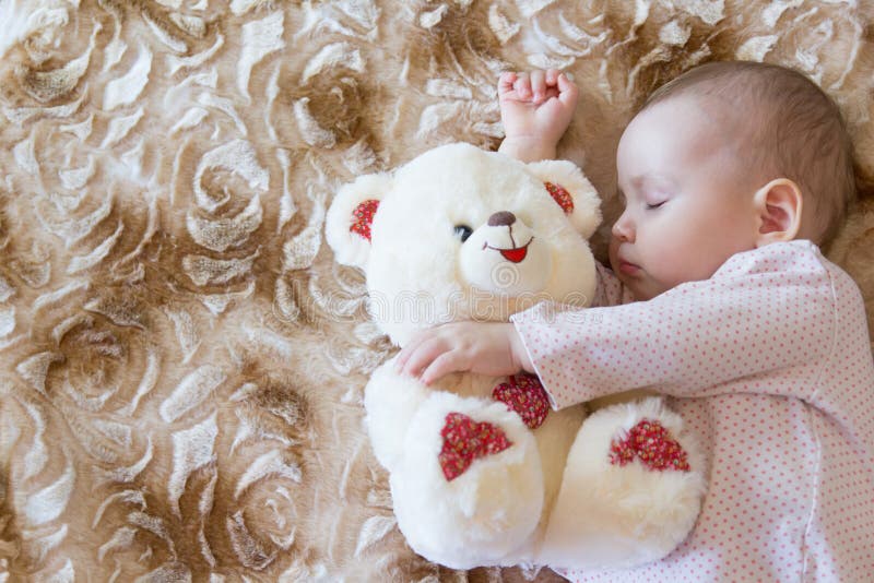 Is Sleeping With A Teddy Bear Haram Baby Sleeping with Teddy Bear Stock Image - Image of person, sleep