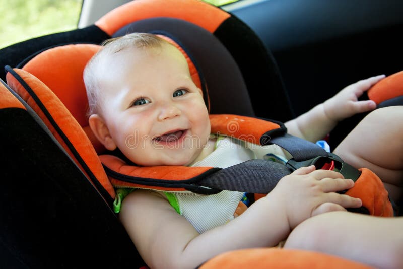 Baby smile in car