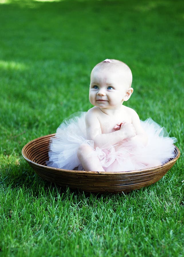Baby Smiling in Bowl - vertical